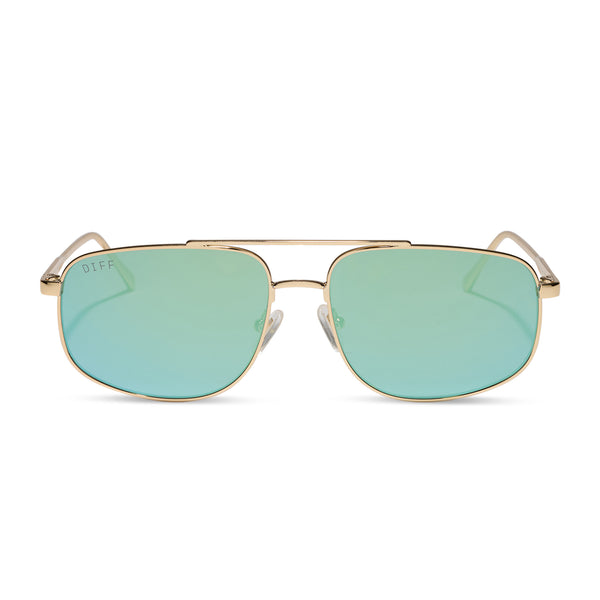 Charley Navigator Sunglasses | Gold & Dew Drop Mirror | DIFF Eyewear