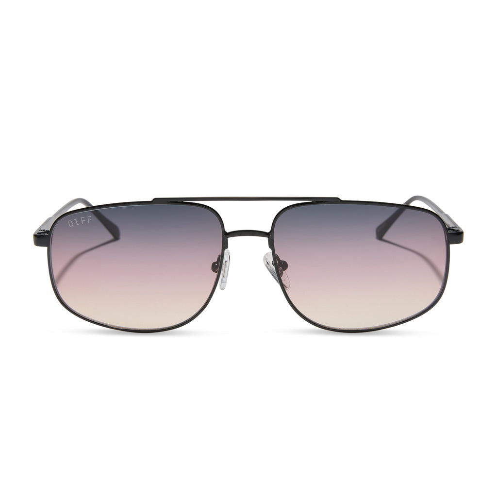 CHARLEY - SHINY BLACK + TWILIGHT GRADIENT SUNGLASSES