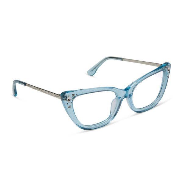 disney princess - cinderella + blue crystal glitter + prescription glasses 2