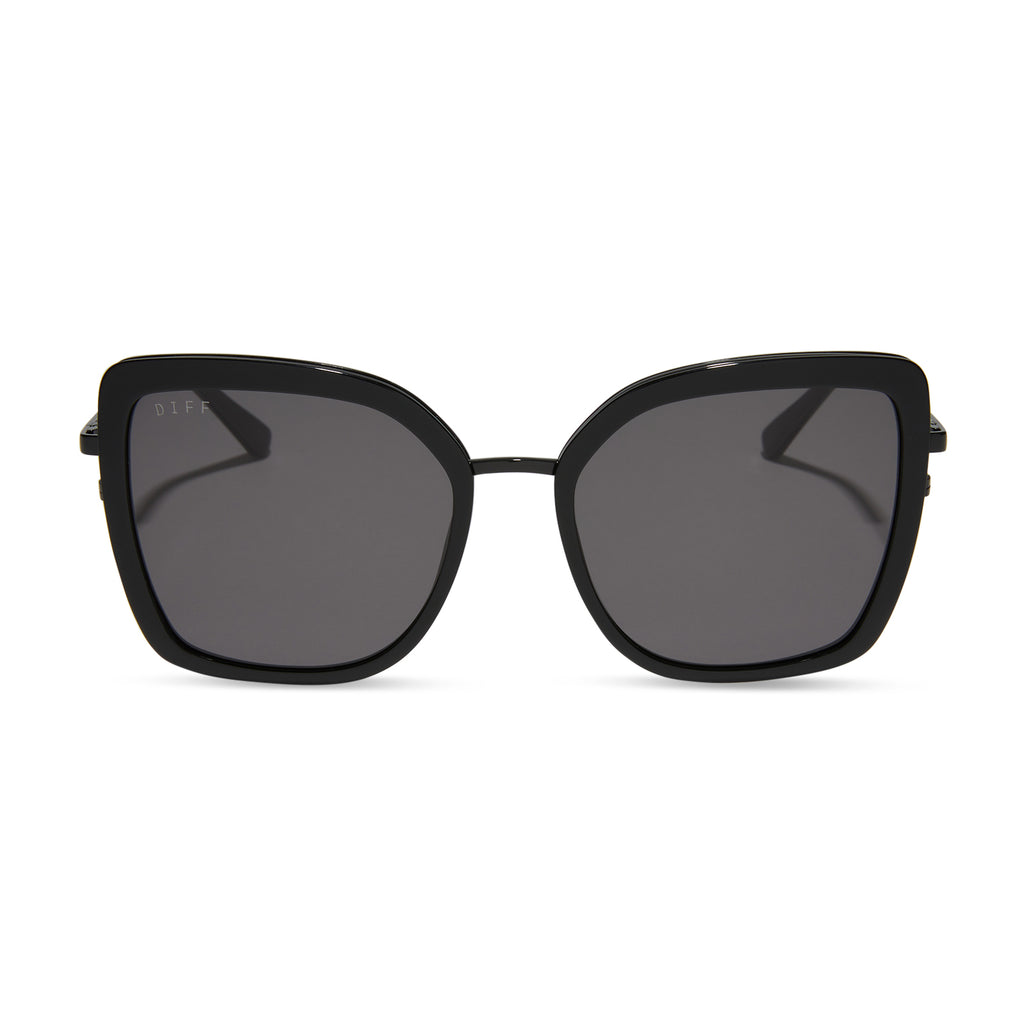 Clarisse Cat Eye Sunglasses | Black & Grey | DIFF Eyewear