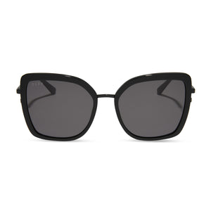 diff eyewear clarisse black grey sunglasses front view