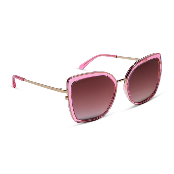 clarisse - candy pink crystal + wine gradient sunglasses 2