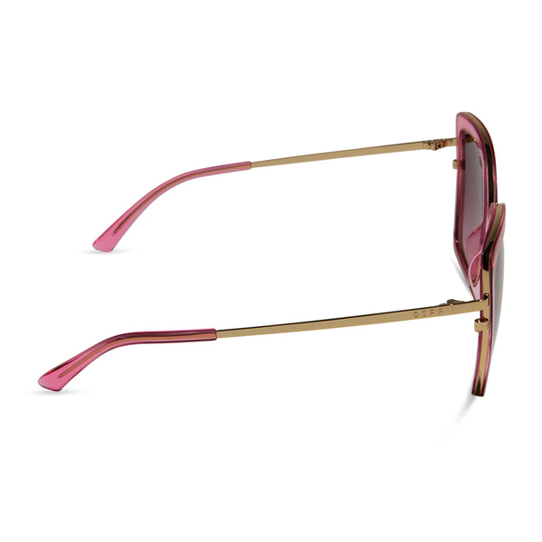 clarisse - candy pink crystal + wine gradient sunglasses 3