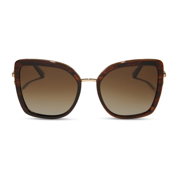 Color swatch for CLARISSE - SEQUOIA TORTOISE + BROWN GRADIENT + POLARIZED SUNGLASSES