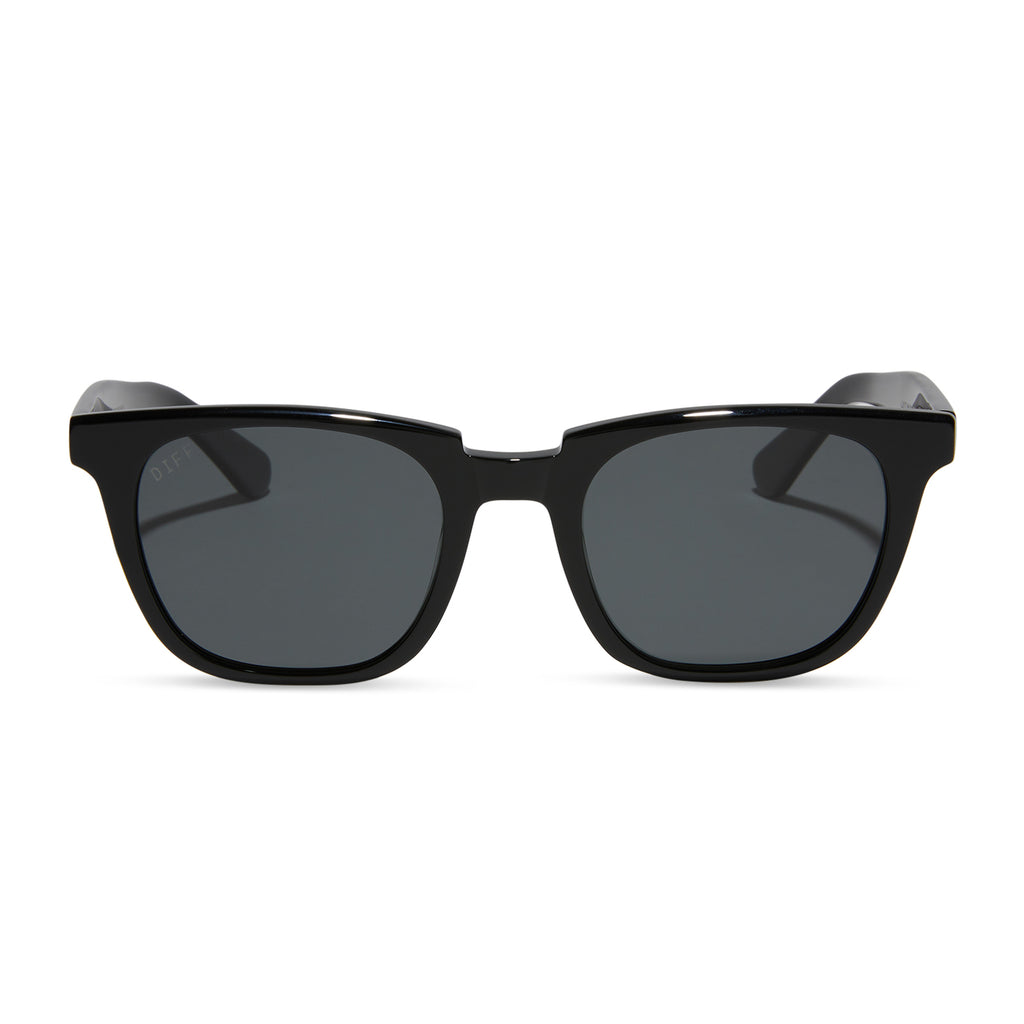 Colton Square Sunglasses, Black & Grey Polarized Lenses