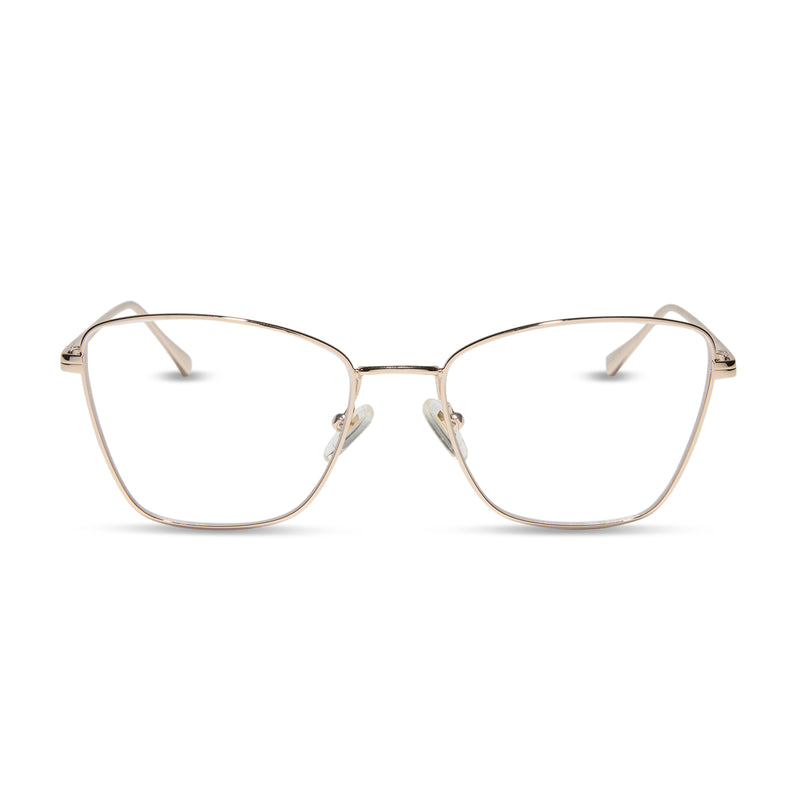 diff eyewear featuring the connie cat eye prescription glasses with a gold frame front view