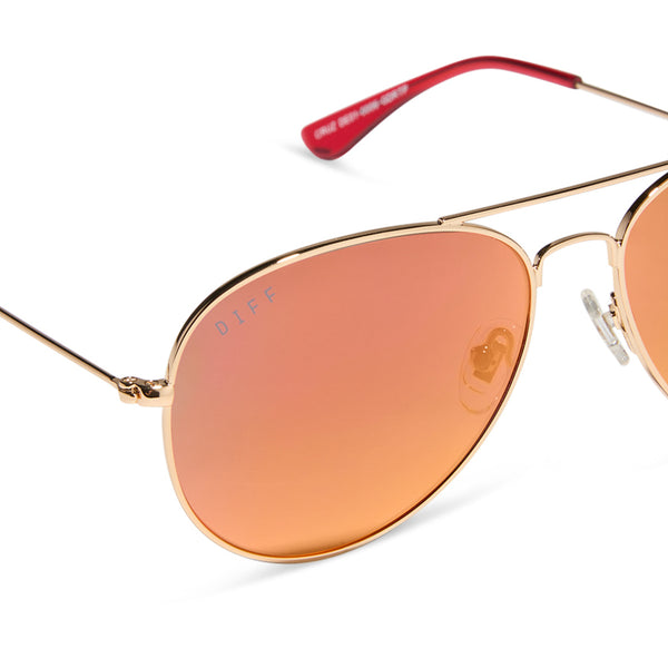 cruz - gold + red hot summer mirror + polarized sunglasses 4