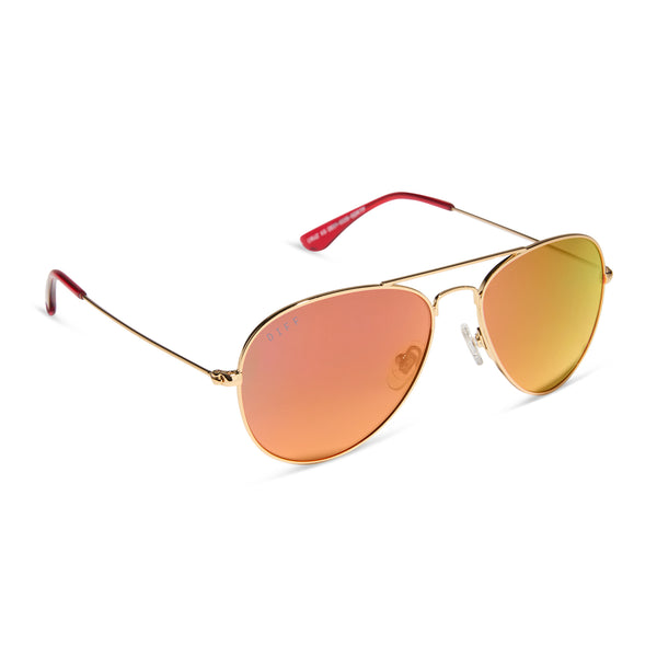 cruz xs - gold + red hot summer mirror + polarized sunglasses 2