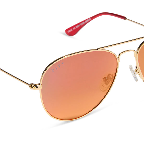 cruz xs - gold + red hot summer mirror + polarized sunglasses 4