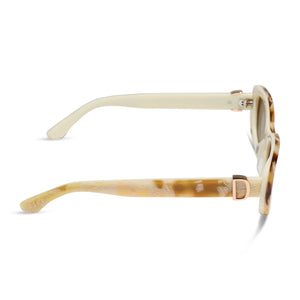 Daphne Rectangle Sunglasses | Gilded Tort + Ivory & Brown | DIFF