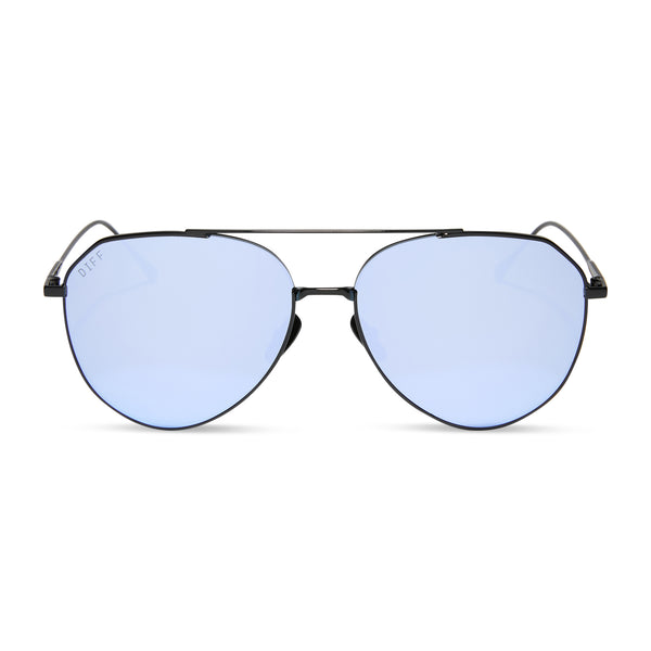 dash - black + lavender mirror sunglasses