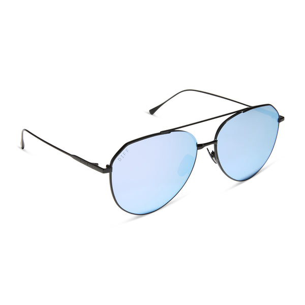 dash - black + lavender mirror sunglasses 2