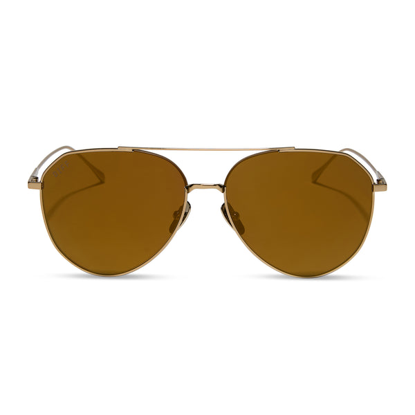 dash - copper metal + brown gold flash + polarized sunglasses