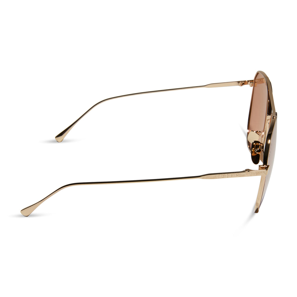 Dash Aviator Sunglasses Gold & Honey Crystal Flash DIFF Eyewear