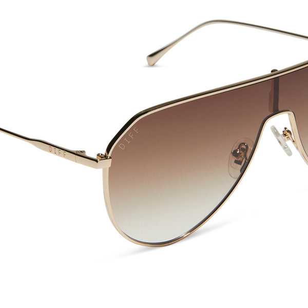 dash shield - gold + brown gradient sunglasses 4