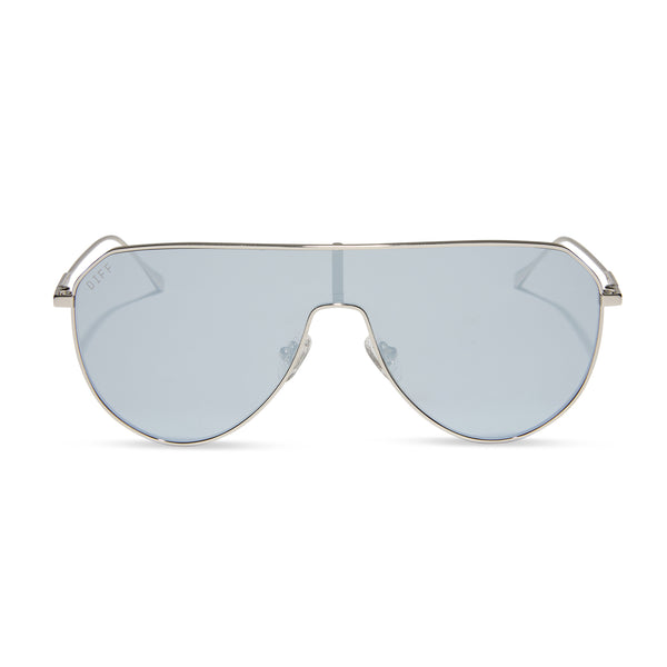 dash shield - silver + silver mirror sunglasses