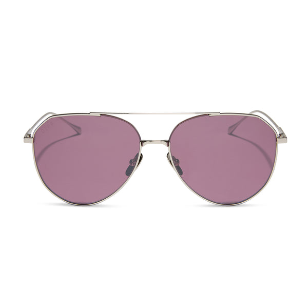 dash - silver + aubergine w silver flash + polarized sunglasses