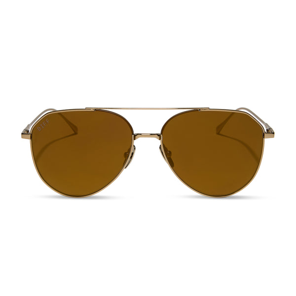 dash xs - copper metal + brown gold flash + polarized sunglasses