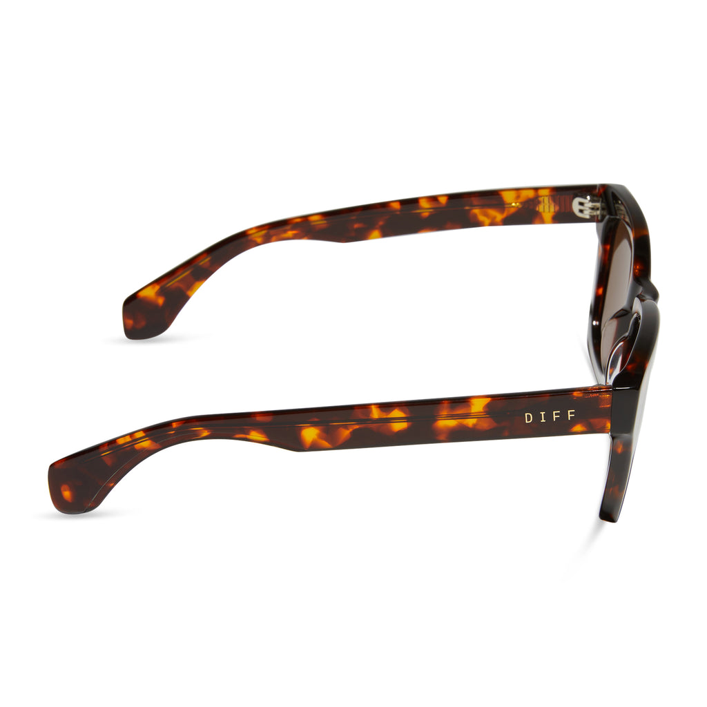 Dean Square Sunglasses Rich Tortoise & Brown Polarized DIFF Eyewear