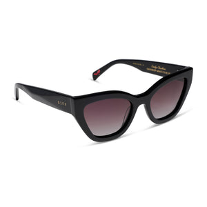 DIFF Eyewear Cat Eye Sunglasses Black Gradient Lens + Case Heidi Cat Eye Sunglasses | Matte Black & Grey Gradient Sharp  main image 3