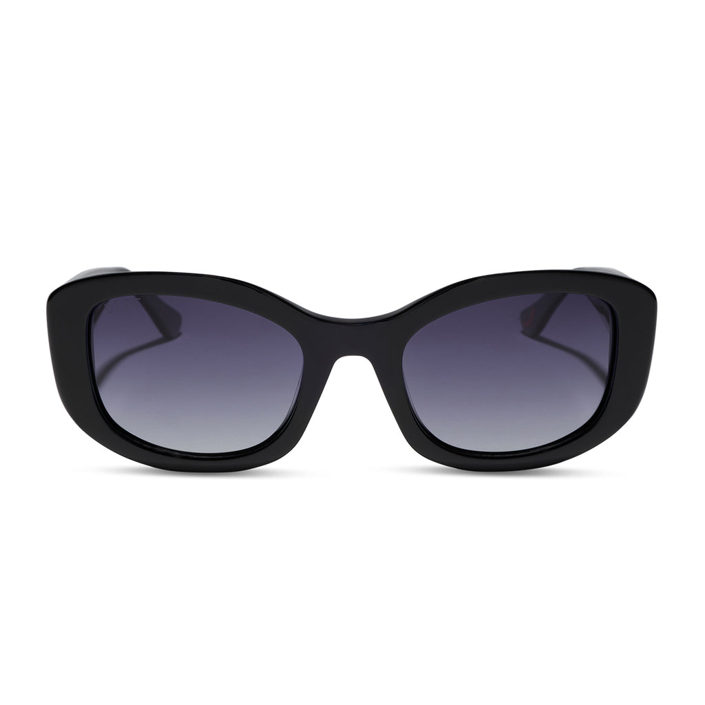 MIRANDA - BLACK + GREY GRADIENT + POLARIZED SUNGLASSES