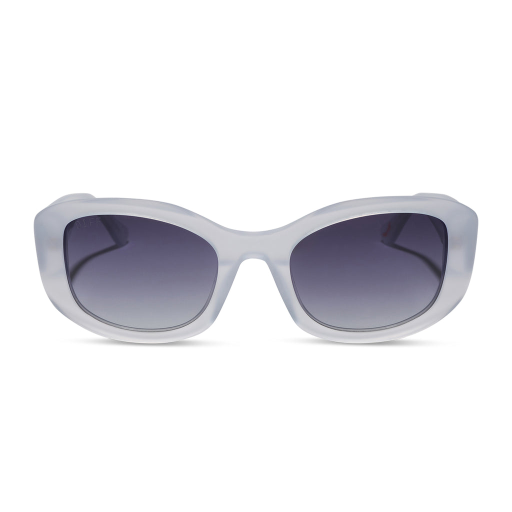 MIRANDA - MILKY WHITE + GREY GRADIENT + POLARIZED SUNGLASSES