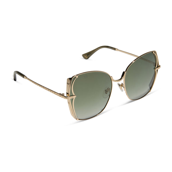 disney princess - tiana + gold + green gradient w light gold flash + polarized sunglasses 2