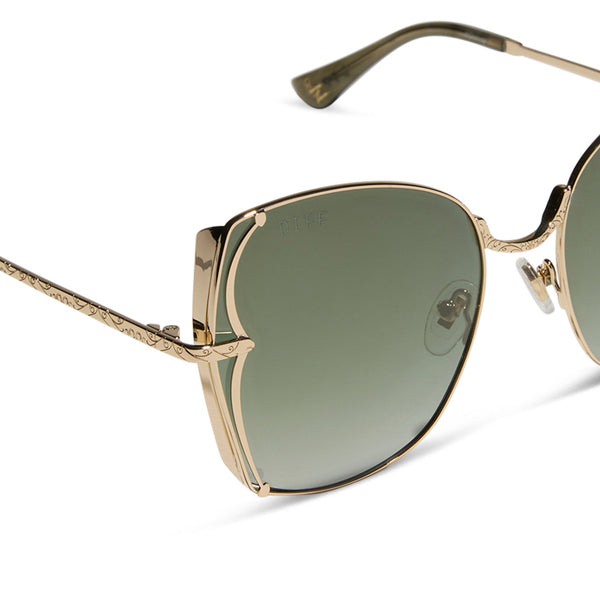 disney princess - tiana + gold + green gradient w light gold flash + polarized sunglasses 4