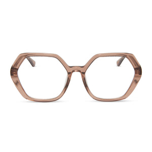 diff eyewear featuring the dixie hexagon prescription glasses with a café ole frame front view