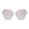 Color swatch for donna - deep navy metal + aegean blue flash sunglasses