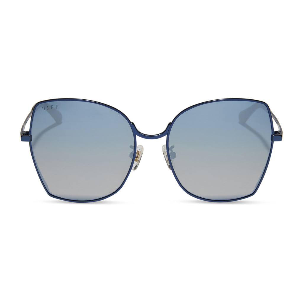 DONNA - DEEP NAVY METAL + AEGEAN BLUE FLASH SUNGLASSES