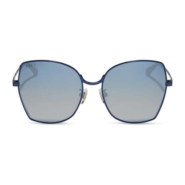 Donna Square Sunglasses | Deep Navy Metal & Aegean Blue  display picture 2