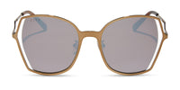 swatch for DONNA III - COPPER METAL + BROWN GOLD FLASH SUNGLASSES