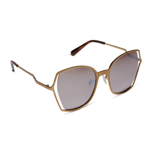DONNA III - COPPER METAL + BROWN GOLD FLASH SUNGLASSES