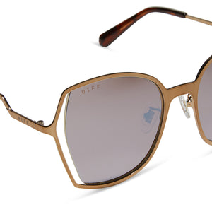 Donna III Square Sunglasses | Copper Metal & Brown Gold 