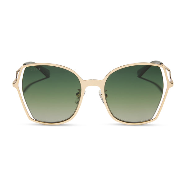 Donna III Square Sunglasses | Gold & Midnight Gradient | DIFF Eyewear