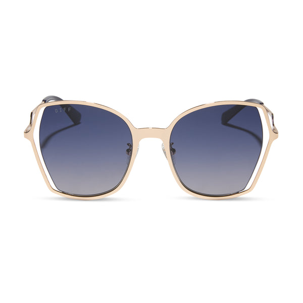 Donna III Square Sunglasses | Gold & Midnight Gradient | DIFF Eyewear