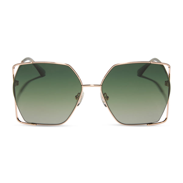 Donna IV Square Sunglasses | Champagne & Cool Matcha | DIFF Eyewear