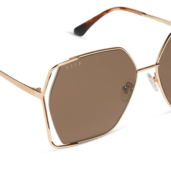 donna iv - brushed gold + truffle sunglasses 4