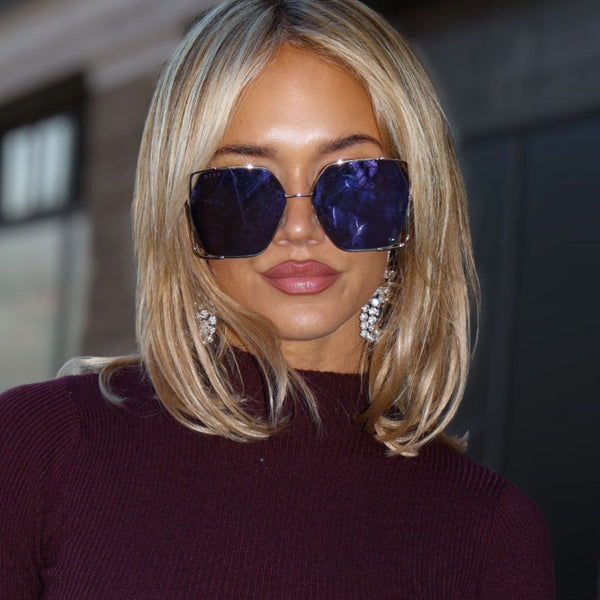 donna iv - gold + taupe mirror sunglasses 1