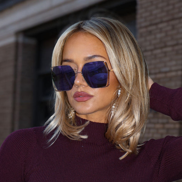 donna iv - gold + taupe mirror sunglasses 3