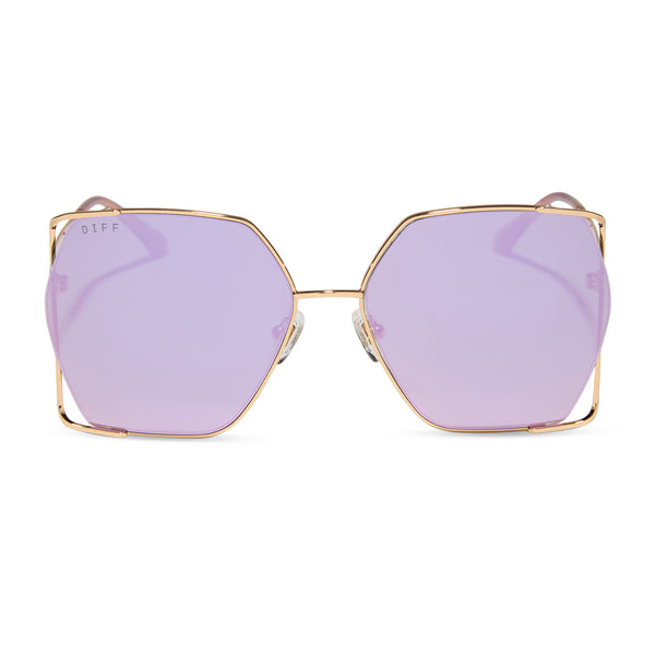 donna iv - gold + taupe mirror sunglasses