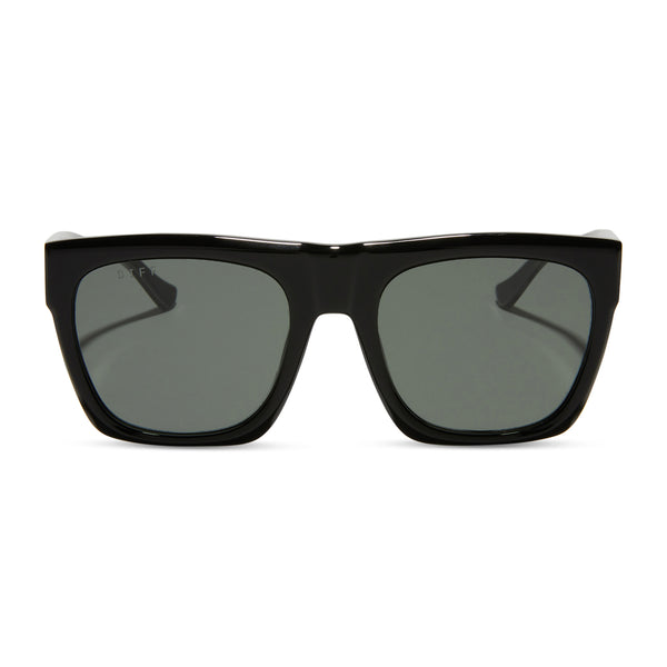 Easton Square Sunglasses | Black & Grey Polarized | DIFF Eyewear display picture 1