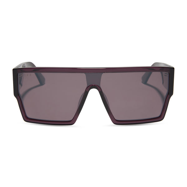 electra - aubergine + aubergine w silver flash sunglasses