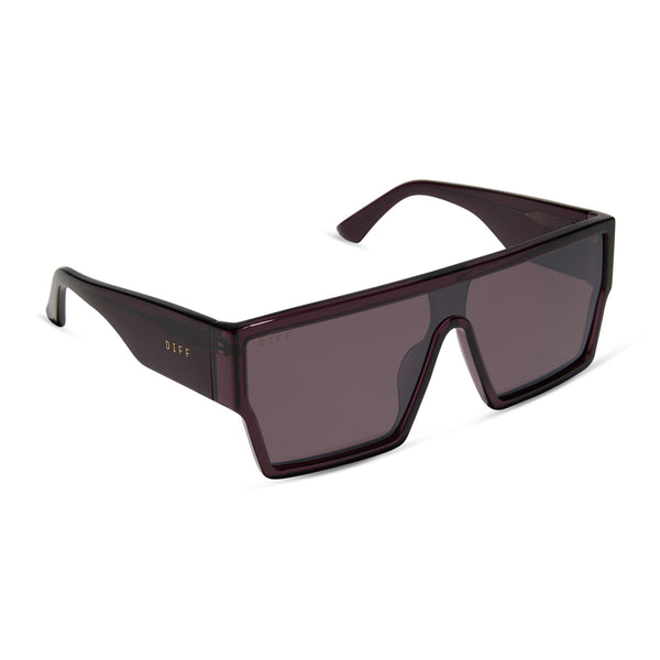 electra - aubergine + aubergine w silver flash sunglasses 2