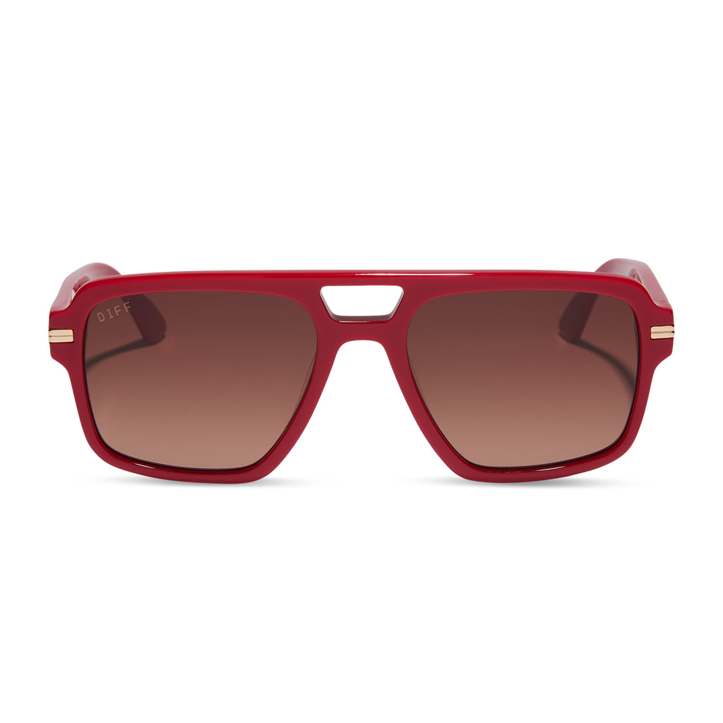 JULIEN NAVIGATOR - ROUGE VOGUE + WARM BROWN GRADIENT SUNGLASSES