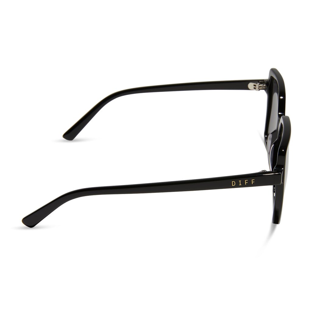 Esme Square Sunglasses | Black & Grey Polarized | DIFF Eyewear