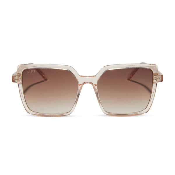 esme - vintage rose crystal + brown gradient sunglasses