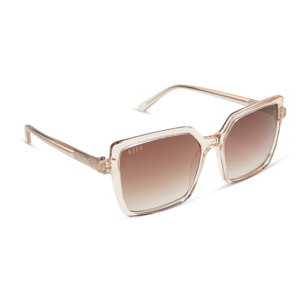 esme - vintage rose crystal + brown gradient sunglasses 2