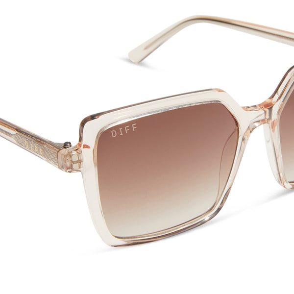esme - vintage rose crystal + brown gradient sunglasses 4